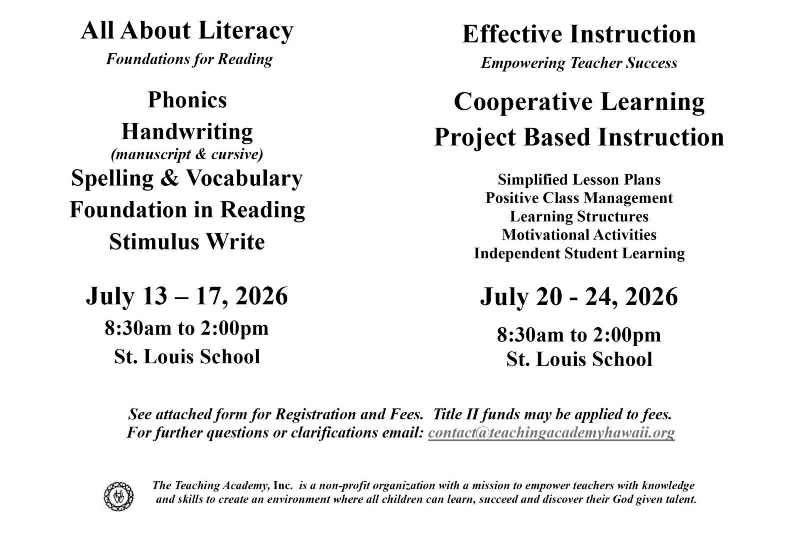 2026 WORKSHOP FLYER